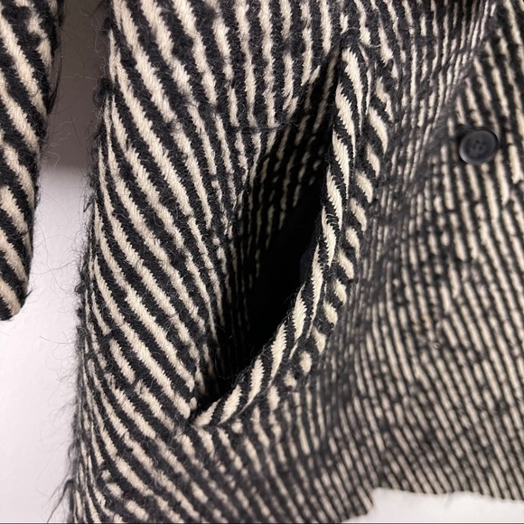 Soia & Kyo Wool Angora Striped Tweed Heavyweight Pea Coat Women’s Size Small - Picture 6 of 10